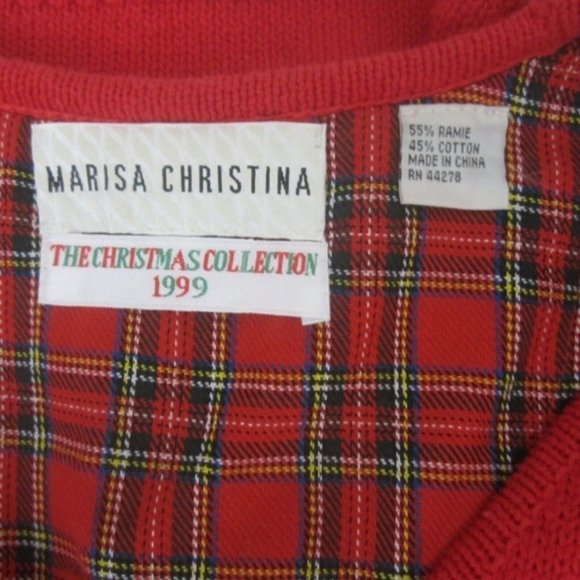 Marisa Christina vintage Women ugly Christmas Sweater Scottie Dog button vest L - Picture 10 of 10